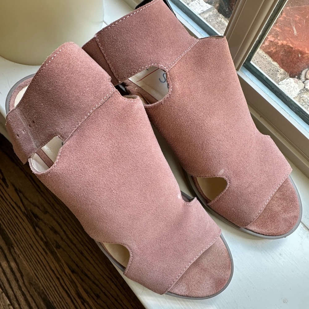 Sole Society Women's Tally Blush Pink Leather Sandals